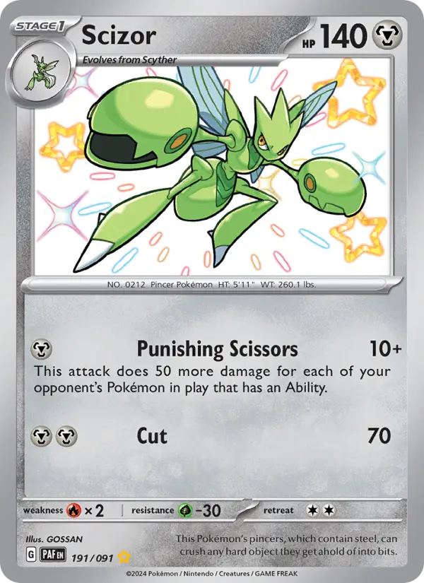 Scizor Holo 191/91 Paldean Fates Pokémon Card
