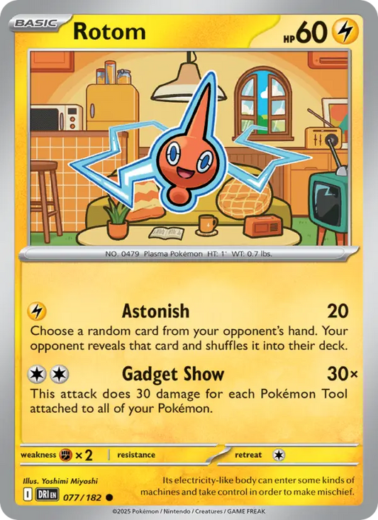Rotom Reverse Holo 077/182 Destined Rivals Pokémon Card