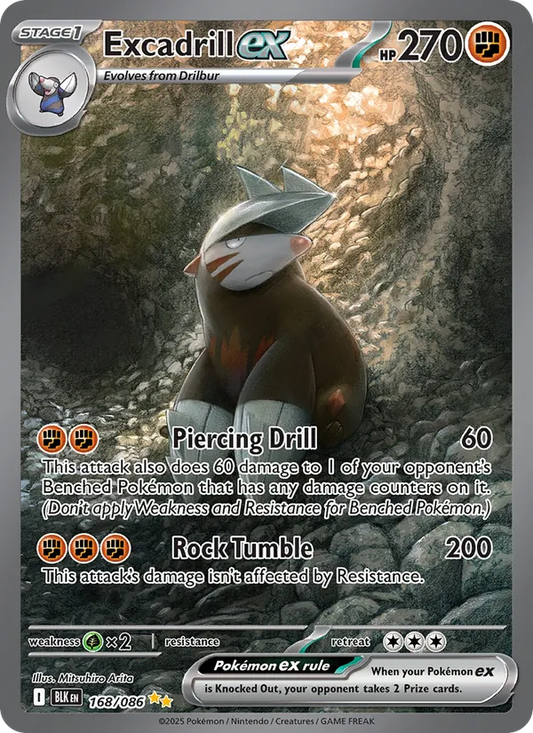 Excadrill ex Holo 168/86 Black Bolt Pokémon Card