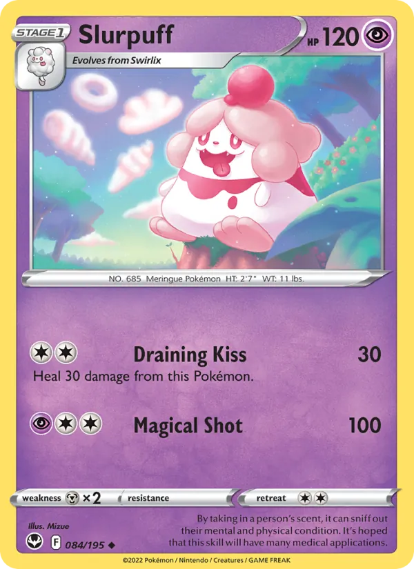 Slurpuff Reverse Holo 084/195 Silver Tempest Pokémon Card
