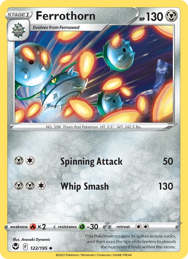 Ferrothorn Reverse Holo 122/195 Silver Tempest Pokémon Card