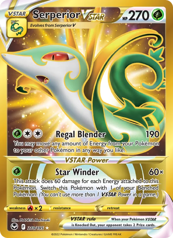 Serperior VSTAR Holo 210/195 Silver Tempest Pokémon Card