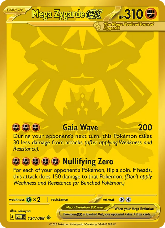 Mega Zygarde ex Holo 124/88 Perfect Order Pokémon Card