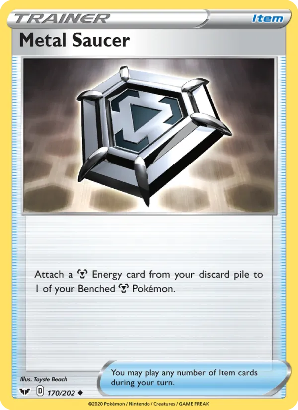 Metal Saucer Reverse Holo 170/202 Sword & Shield Pokémon Card