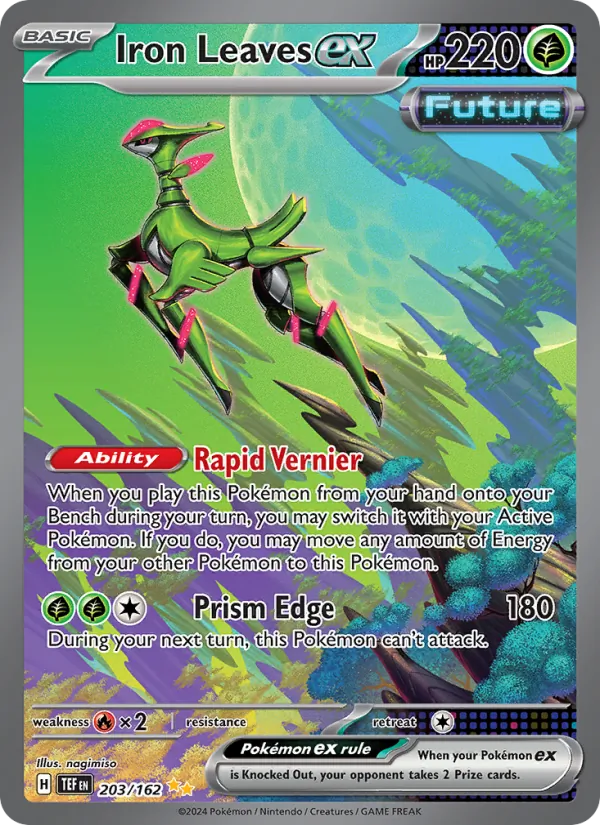 Iron Leaves ex Holo 203/162 Temporal Forces Pokémon Card