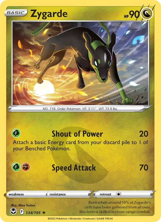 Zygarde Normal 134/195 Silver Tempest Pokémon Card