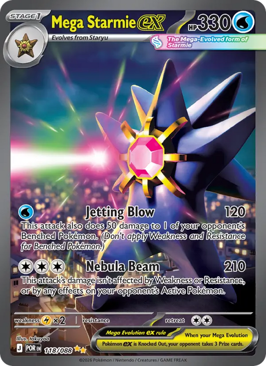 Mega Starmie ex Holo 118/88 Perfect Order Pokémon Card