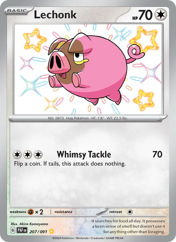 Lechonk Holo 207/91 Paldean Fates Pokémon Card