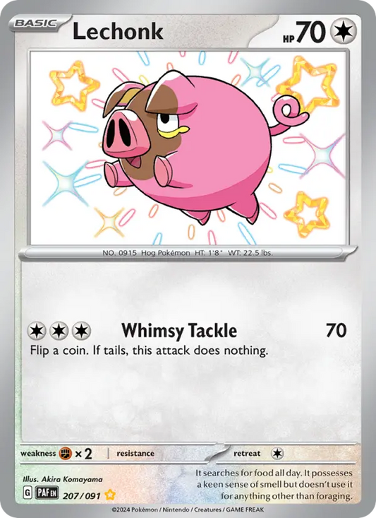 Lechonk Holo 207/91 Paldean Fates Pokémon Card