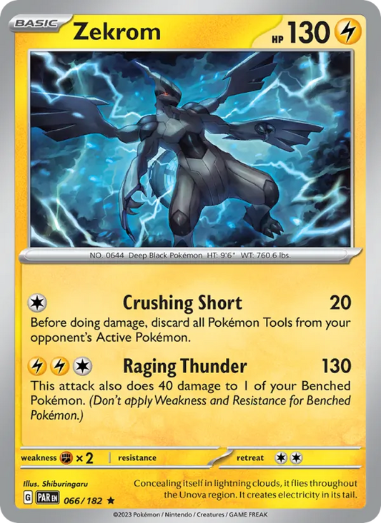 Zekrom Holo 066/182 Paradox Rift Pokémon Card