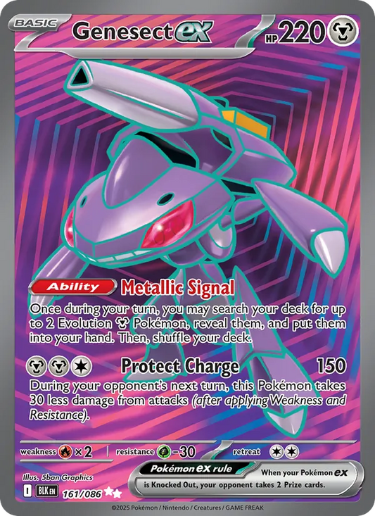 Genesect ex Holo 161/86 Black Bolt Pokémon Card