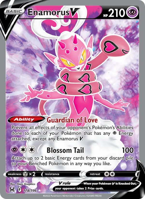 Enamorus V Holo 178/196 Lost Origin Pokémon Card