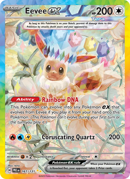 Eevee ex Holo 167/131 Prismatic Evolutions Pokémon Card