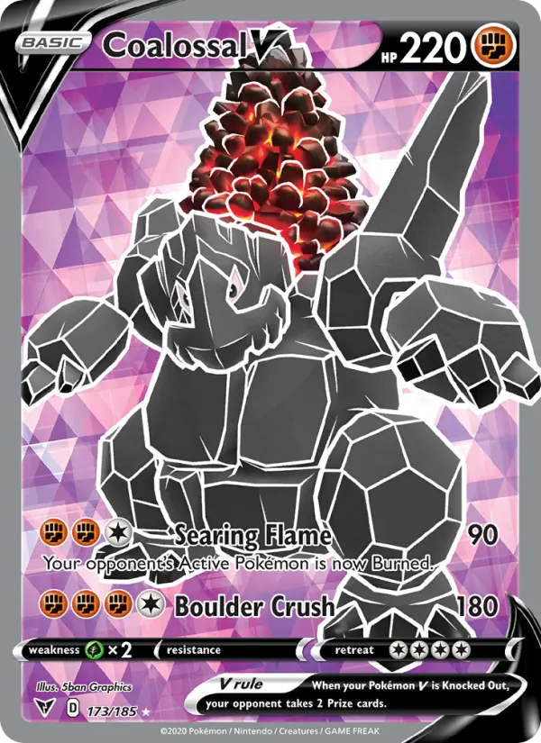 Coalossal V Holo 173/185 Vivid Voltage Pokémon Card
