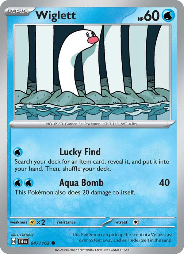 Wiglett Reverse Holo 047/162 Temporal Forces Pokémon Card
