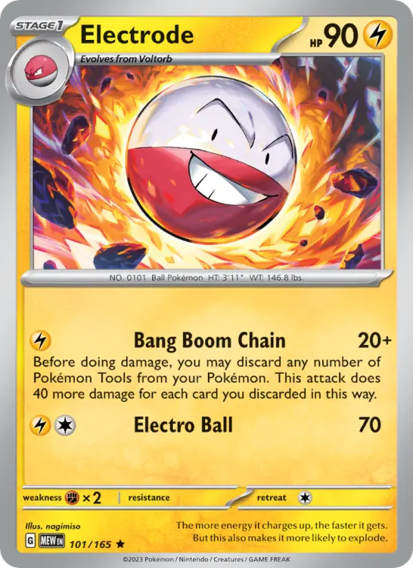 Electrode Reverse Holo 101/165 151 Pokémon Card