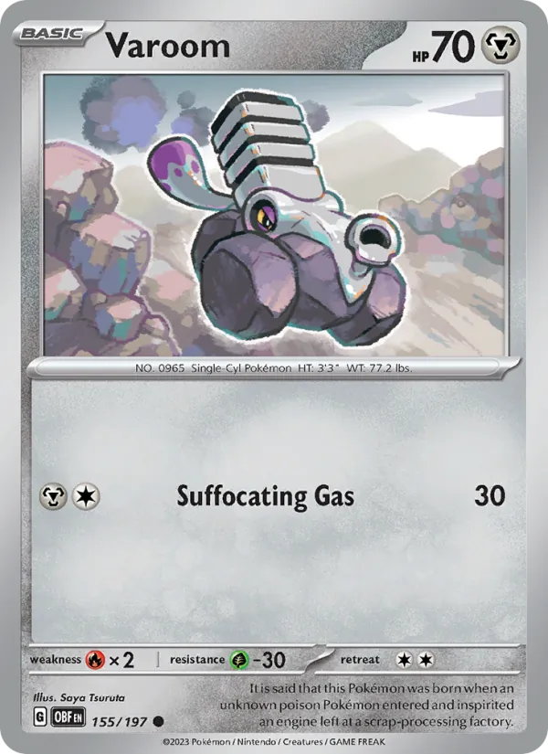 Varoom Normal 155/197 Obsidian Flames Pokémon Card
