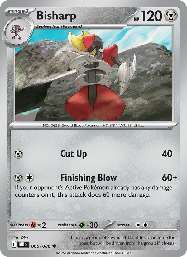 Bisharp Normal 065/86 Black Bolt Pokémon Card