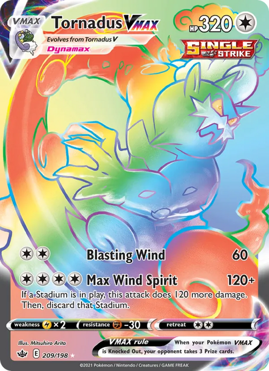 Tornadus VMAX Holo 209/198 Chilling Reign Pokémon Card