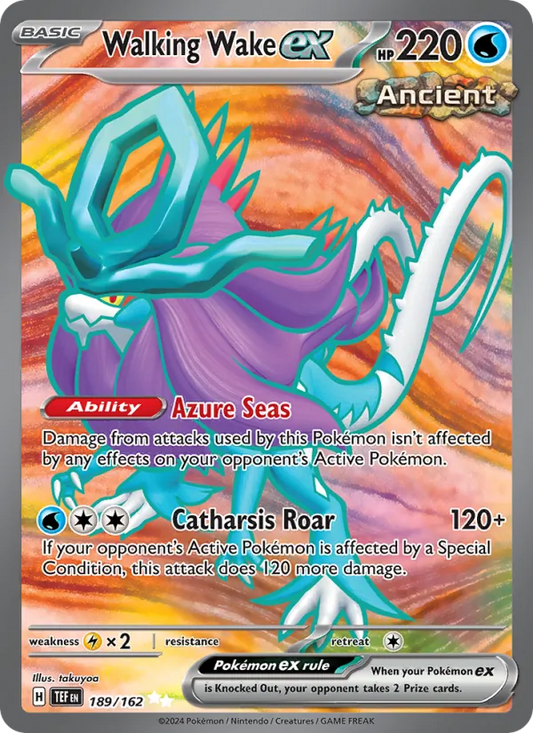 Walking Wake ex Holo 189/162 Temporal Forces Pokémon Card