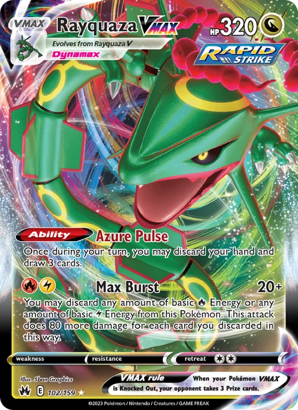 Rayquaza VMAX Holo 102/159 Crown Zenith Pokémon Card