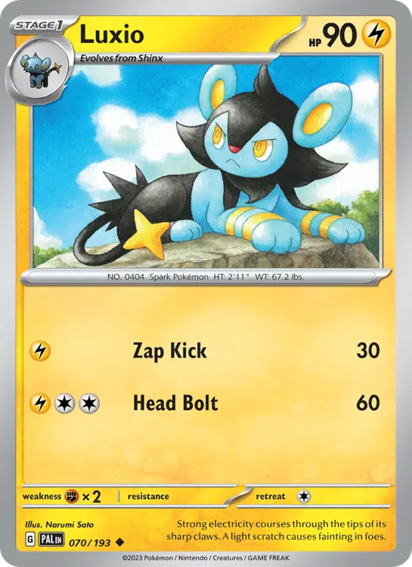 Luxio Non-Foil 070/193 Paldea Evolved Pokémon Card