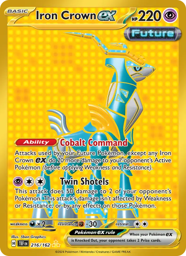 Iron Crown ex Holo 216/162 Temporal Forces Pokémon Card