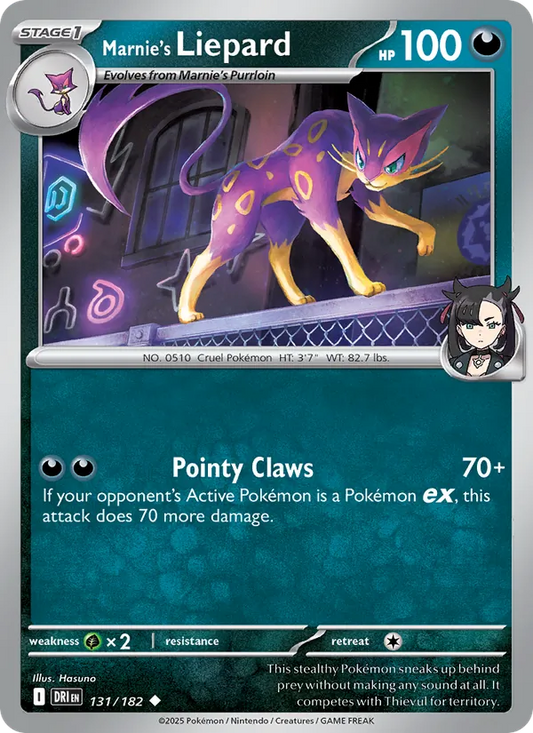 Marnie's Liepard Normal 131/182 Destined Rivals Pokémon Card