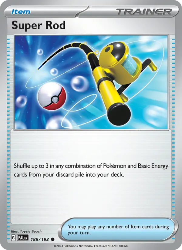 Super Rod Non-Foil 188/193 Paldea Evolved Pokémon Card