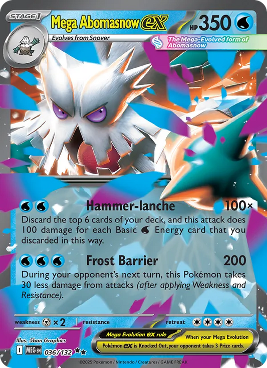 Mega Abomasnow ex Holo 036/132 Mega Evolution Pokémon Card