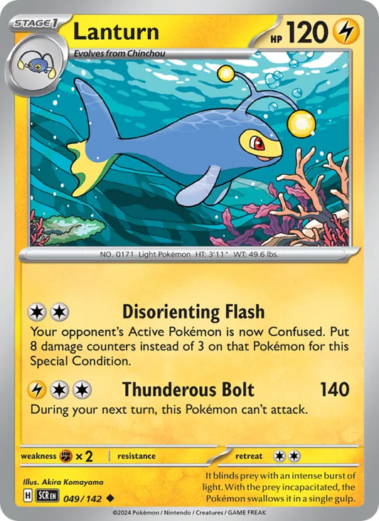 Lanturn Normal 049/142 Stellar Crown Pokémon Card