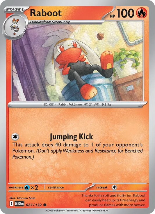 Raboot Normal 027/132 Mega Evolution Pokémon Card