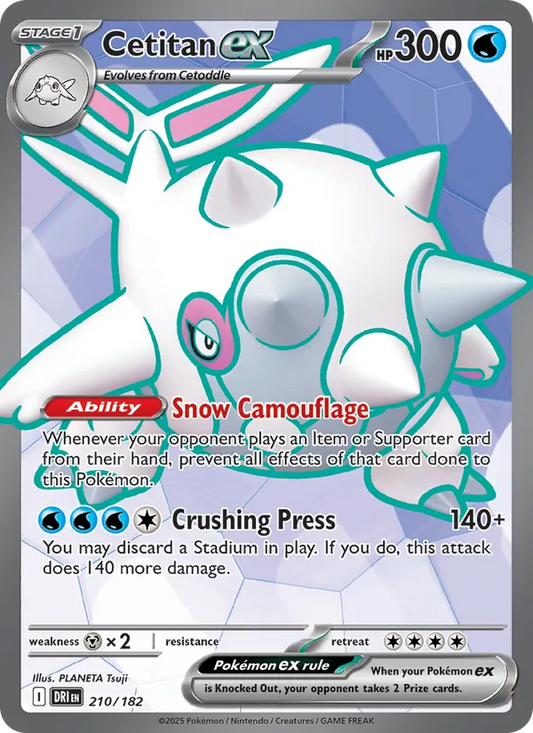 Cetitan ex Holo 210/182 Destined Rivals Pokémon Card