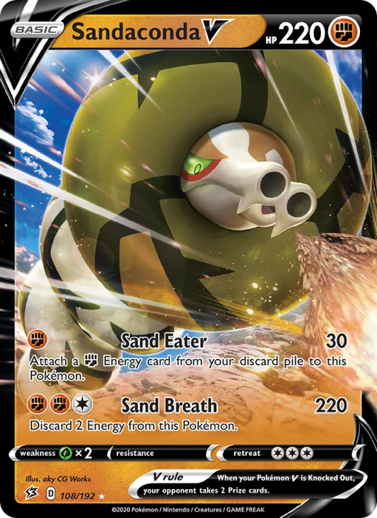 Sandaconda V Holo 108/192 Rebel Clash Pokémon Card