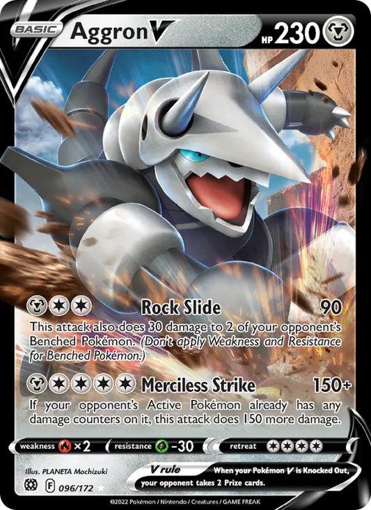 Aggron V Holo 096/172 Brilliant Stars Pokémon Card