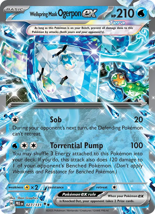 Wellspring Mask Ogerpon ex Holo 027/131 Prismatic Evolutions Pokémon Card