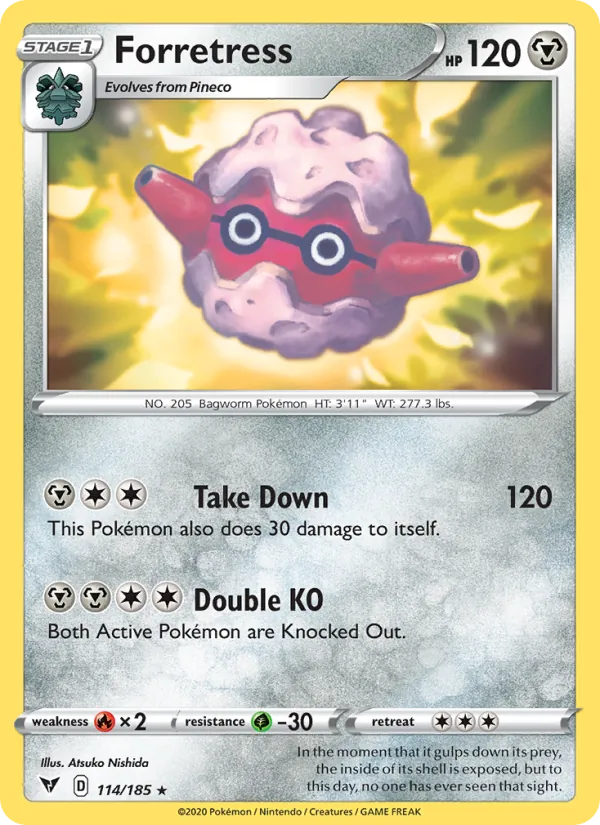 Forretress Reverse Holo 114/185 Vivid Voltage Pokémon Card