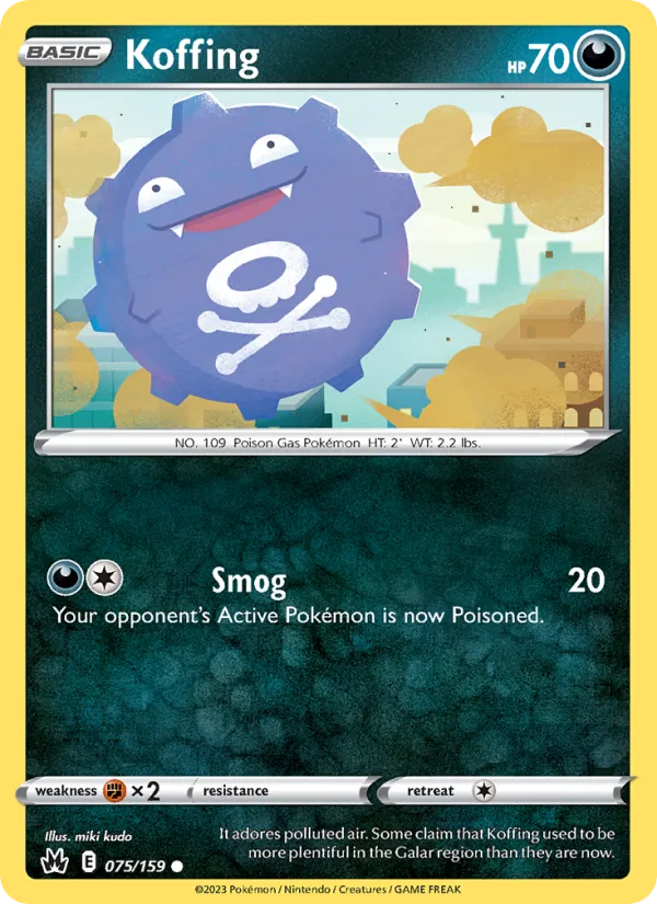Koffing Reverse Holo 075/159 Crown Zenith Pokémon Card
