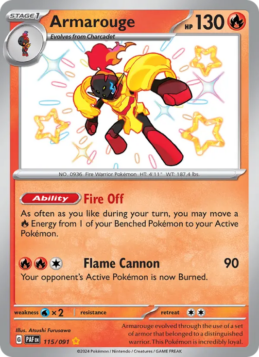Armarouge Holo 115/91 Paldean Fates Pokémon Card
