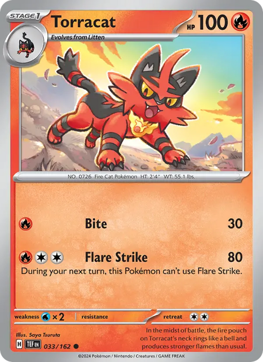 Torracat Reverse Holo 033/162 Temporal Forces Pokémon Card