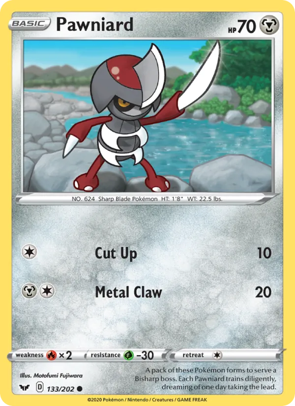 Pawniard Reverse Holo 133/202 Sword & Shield Pokémon Card