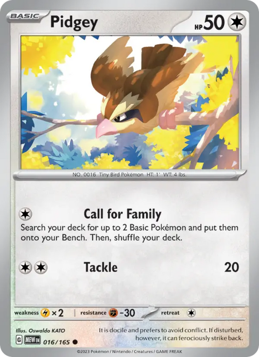 Pidgey Reverse Holo 016/165 151 Pokémon Card