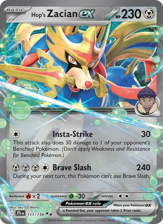 Hop's Zacian ex Holo 111/159 Journey Together Pokémon Card