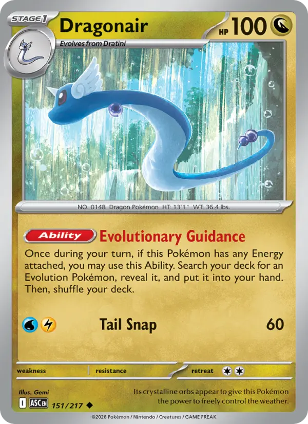 Dragonair Reverse Holo 151/217 Ascended Heroes Pokémon Card