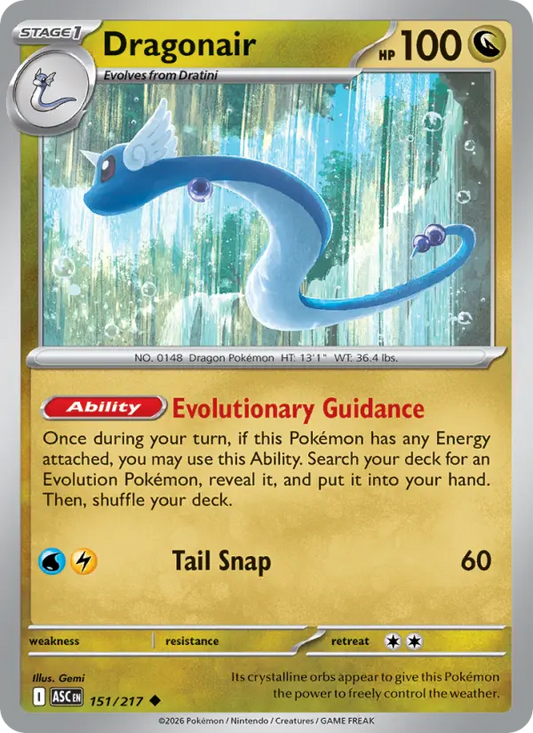 Dragonair Reverse Holo 151/217 Ascended Heroes Pokémon Card