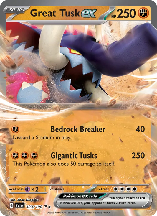 Great Tusk ex Holo 123/198 Scarlet & Violet Pokémon Card