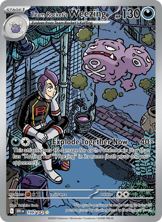 Team Rocket's Weezing Holo 199/182 Destined Rivals Pokémon Card