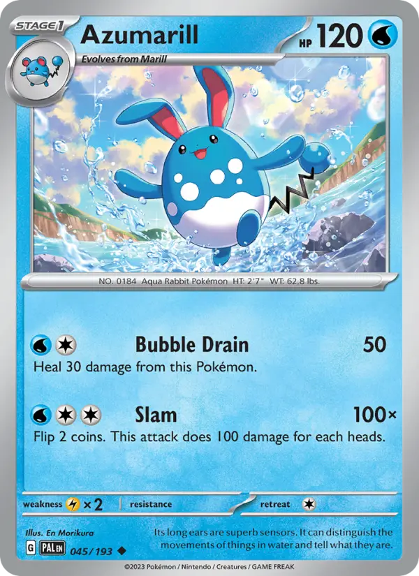 Azumarill Non-Foil 045/193 Paldea Evolved Pokémon Card