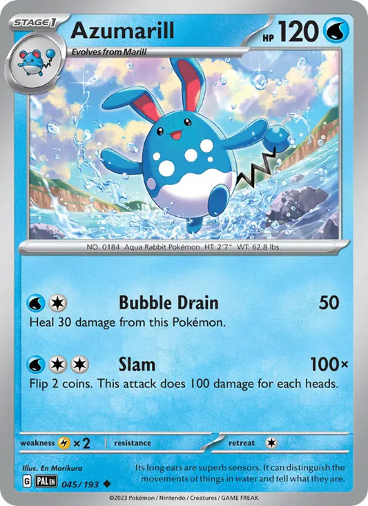 Azumarill Non-Foil 045/193 Paldea Evolved Pokémon Card