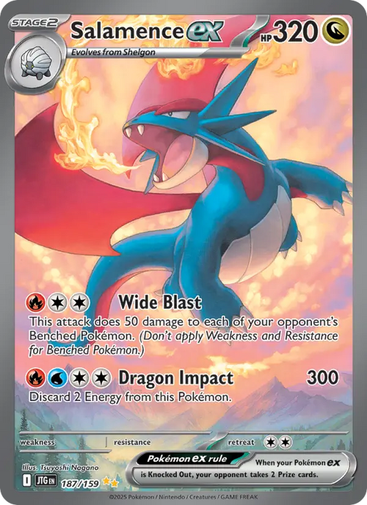 Salamence ex Holo 187/159 Journey Together Pokémon Card